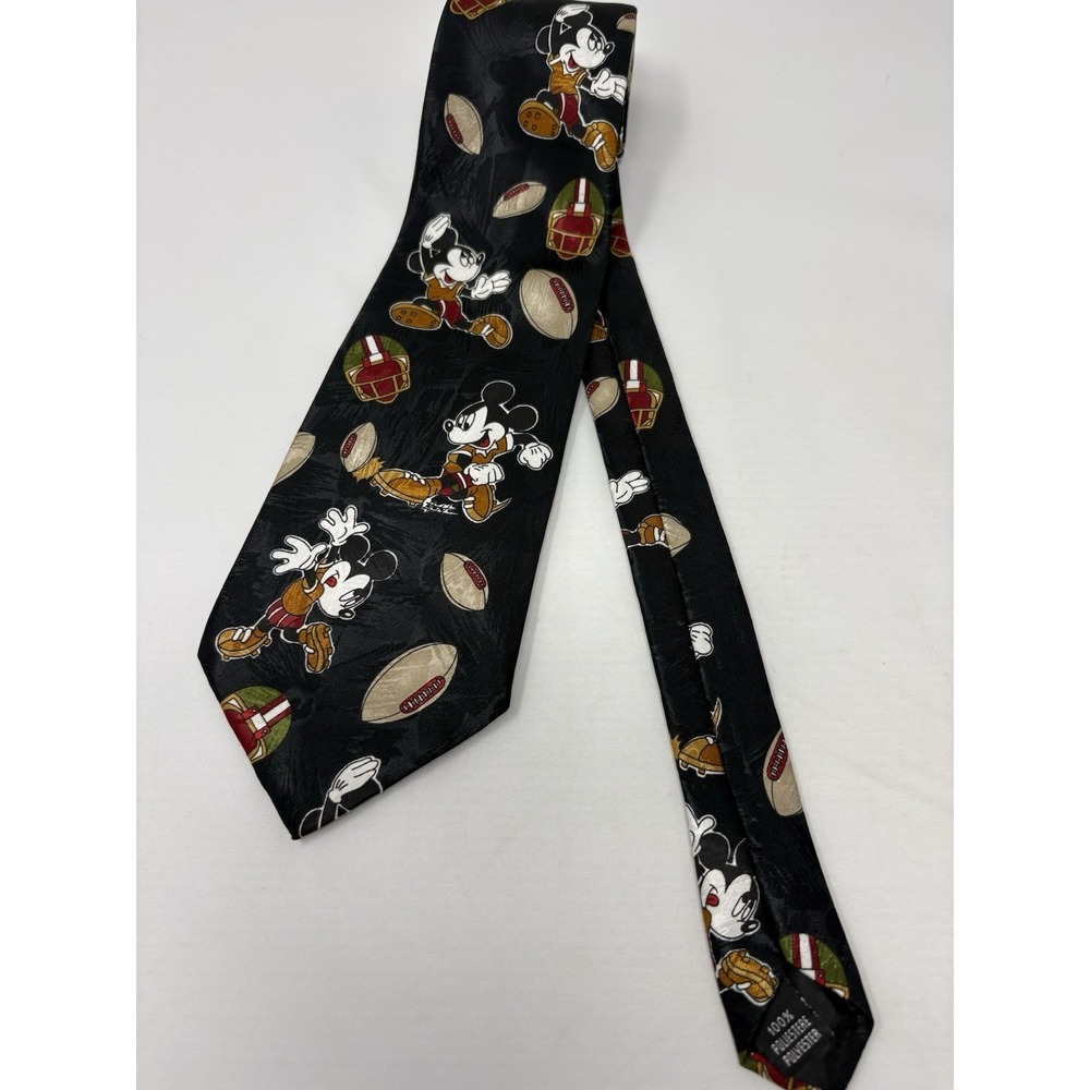 Vintage Mickey Mouse 1990's Unlimited Football Necktie Disney Fall Classic Tie